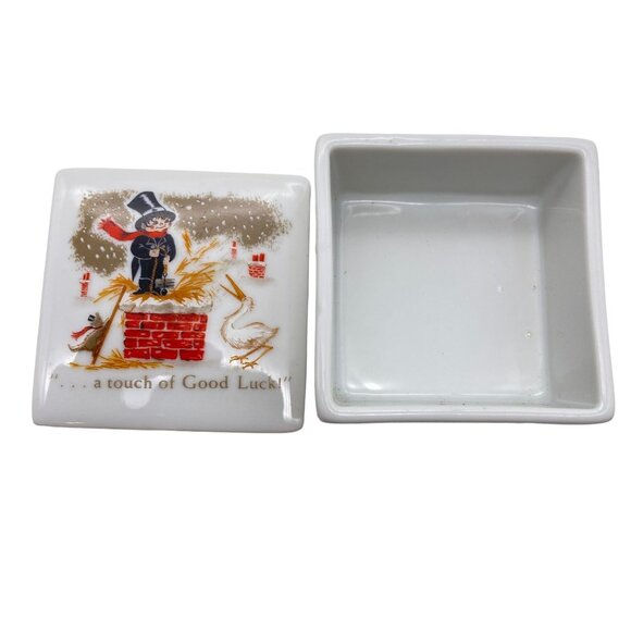 Chimney Sweeps of American trinket box ceramic Dusty the Chimney sweep Japan dre - Picture 2 of 8